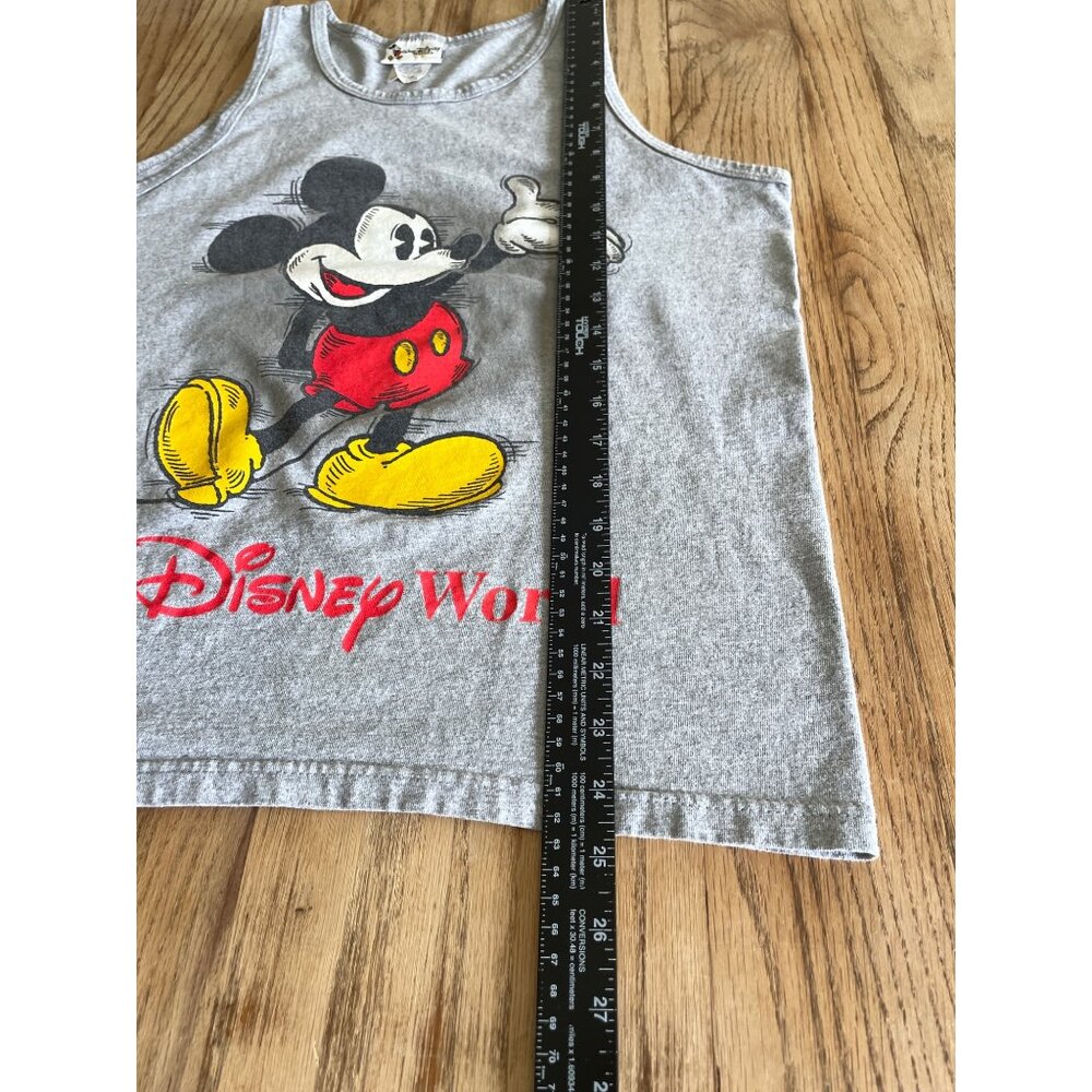 VTG  Walt Disney World Mickey Mouse Tank Top Womens M Gray 90s - Picture 6 of 6